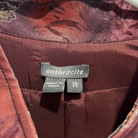 ANTHRACITE jacket with floral design. Size 14 - Picture 3 of 10